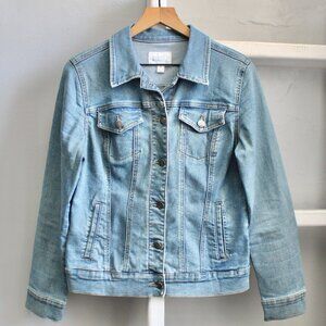 Market & Spruce Women's Blue Denim Button Closure Jean Jacket Size Medium